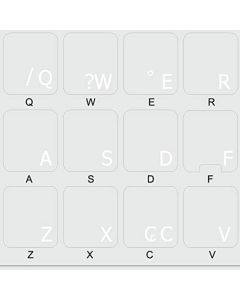 Portuguese Brazilian Keyboard Labels with White Lettering ON Transparent Background for Desktop, Laptop and Notebook